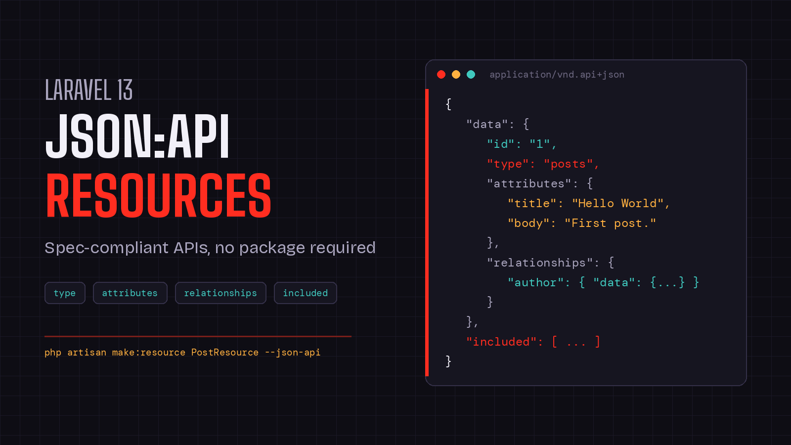 Preview image for Laravel 13 JSON:API Resources: Spec-Compliant APIs Without a Package