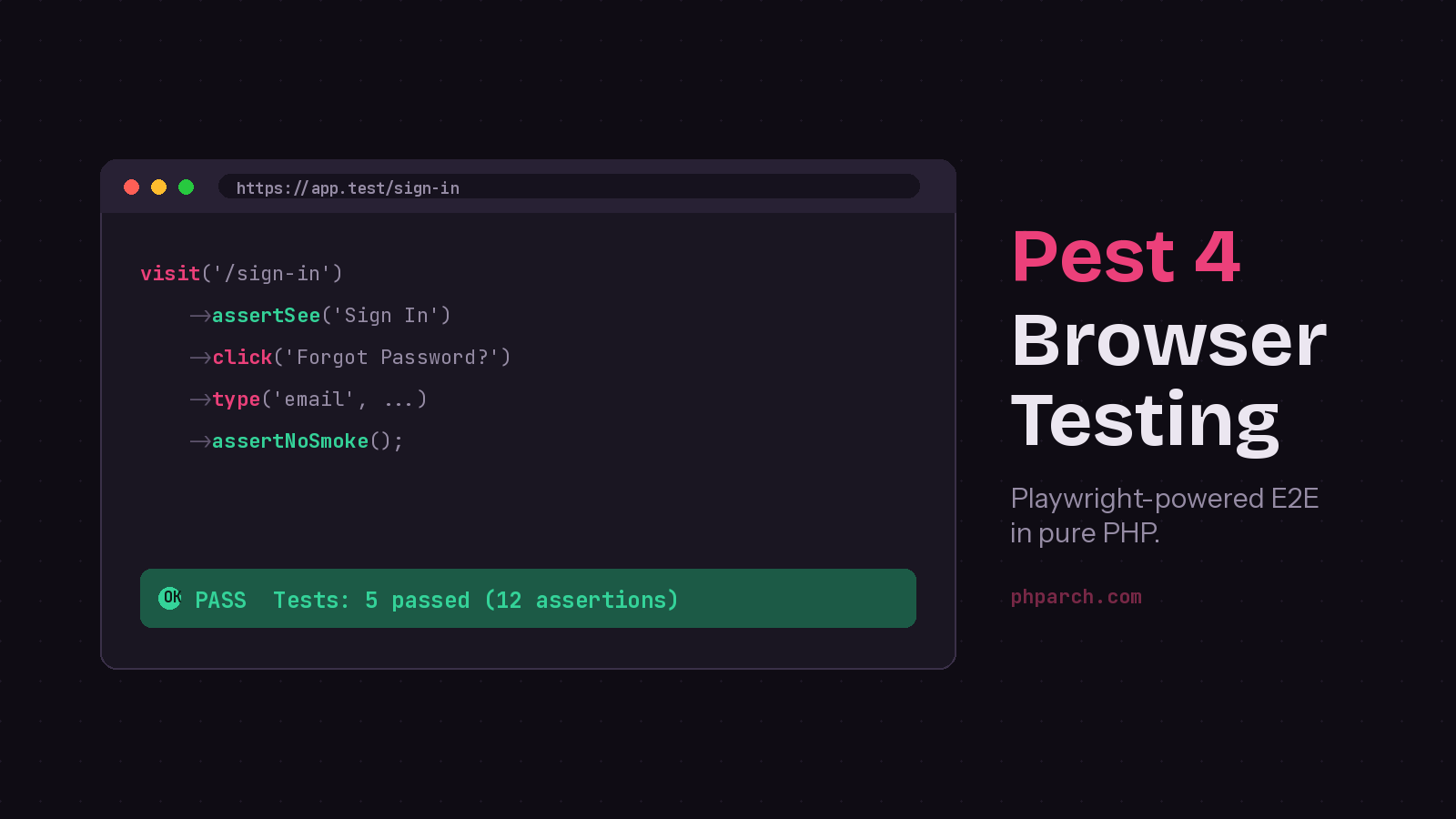 Preview image for Pest 4 Browser Testing: End-to-End Tests That Feel Like Unit Tests
